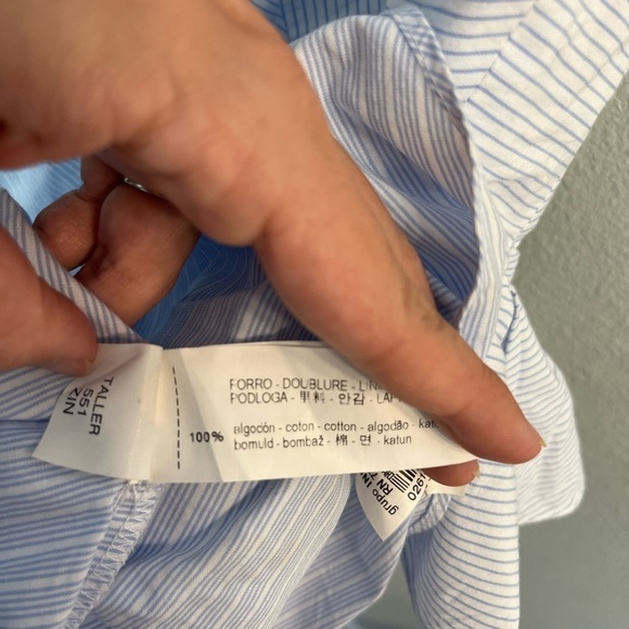 Zara poplin tiered dress - blue and white stripes halter dress NWT size xs - Picture 6 of 6